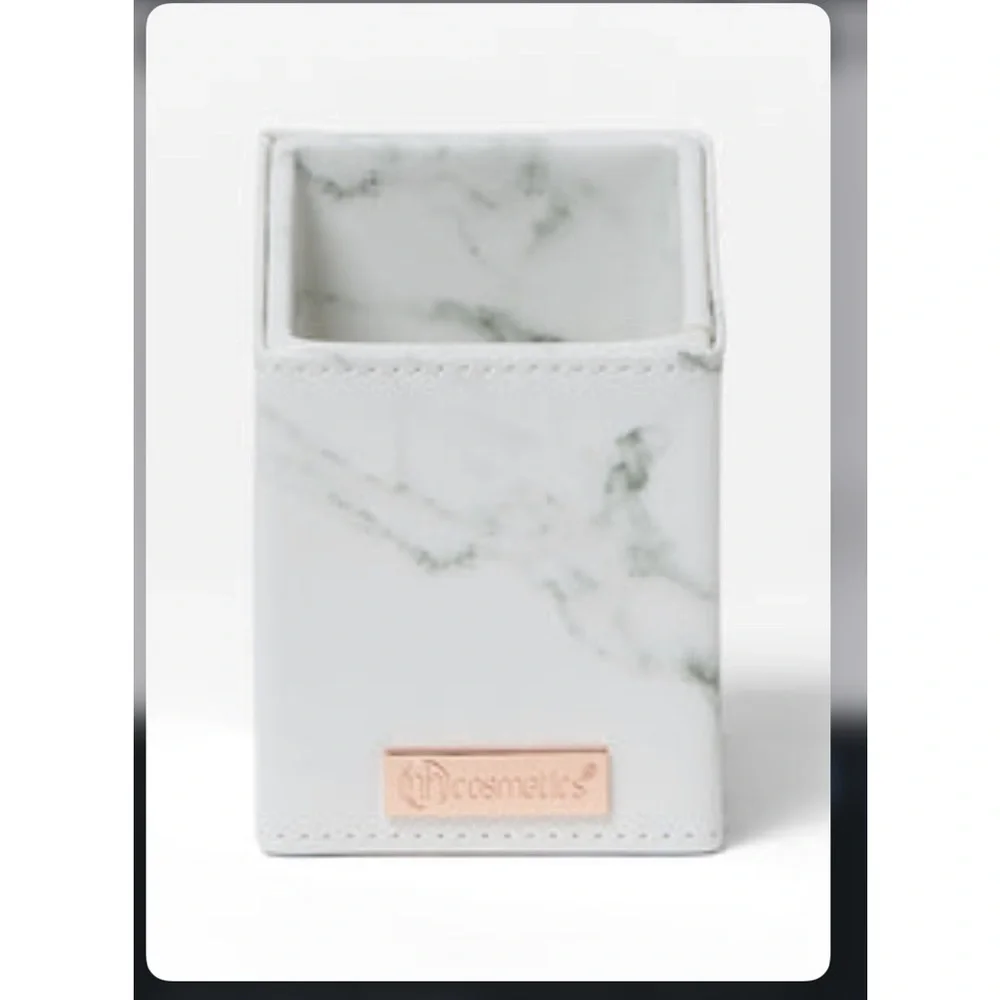Marble Faux Leather BH Cosmetics Angled Brush Holder - Marble